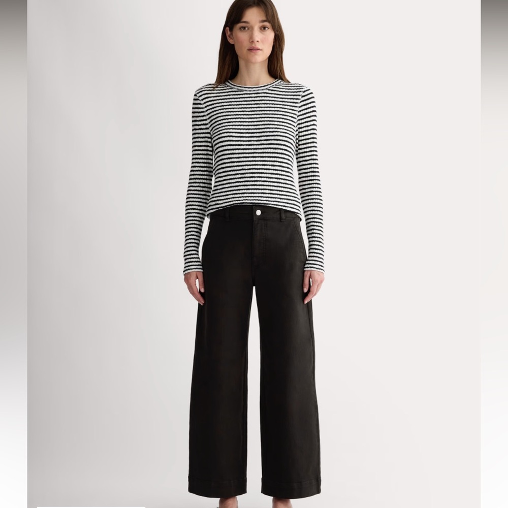 Everlane Organic Cotton Black Wide-Leg Pants